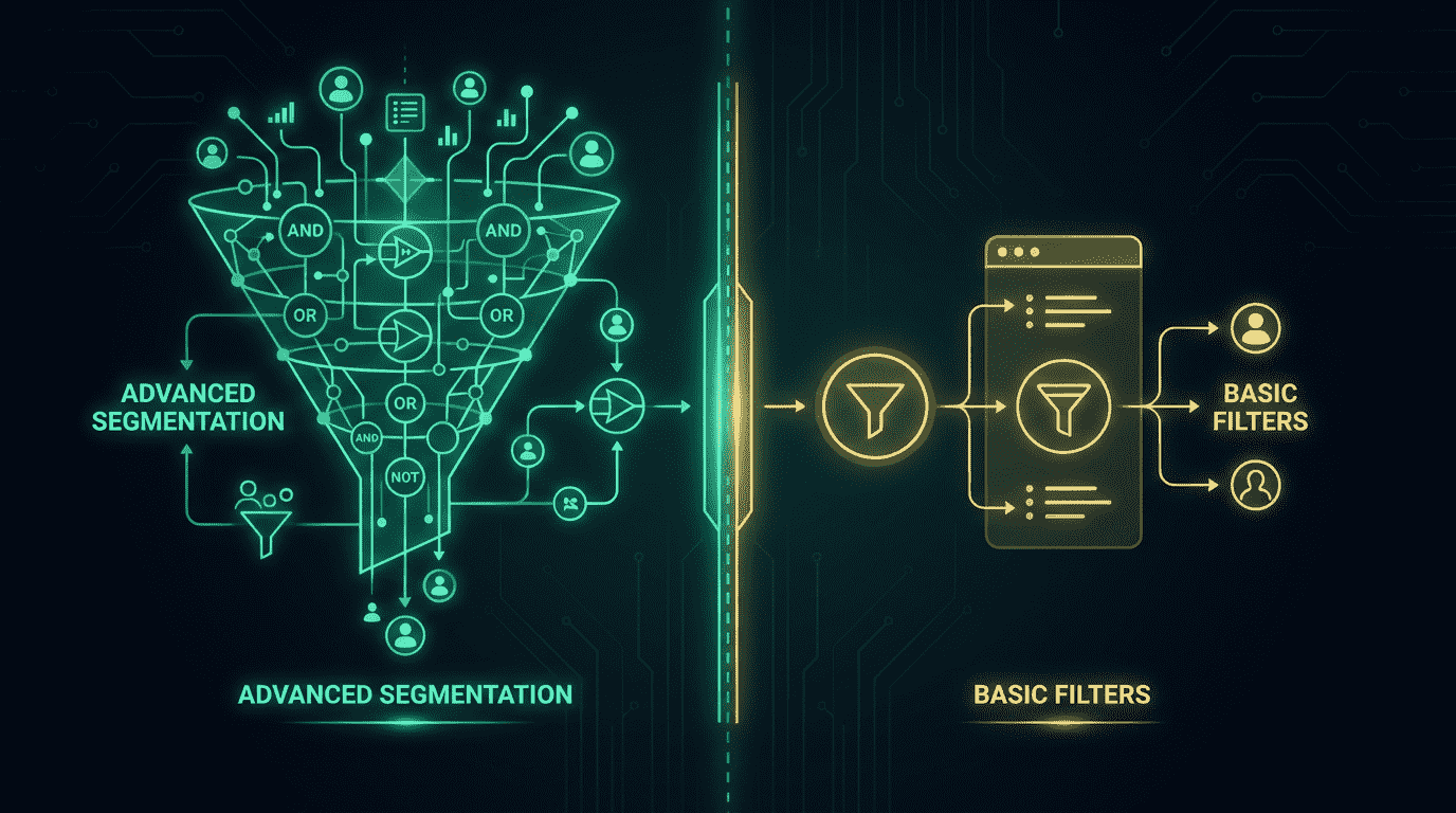 Klaviyo vs Mailchimp segmentation builder comparison showing condition options